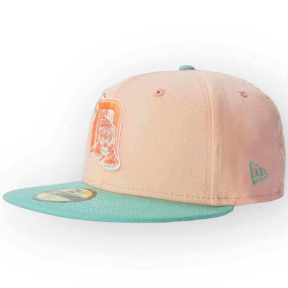 New Era Detroit Tigers Peach Mint 59FIFTY Fitted Hat 2005 All-Star Patch 7 3/8 - Picture 3 of 5